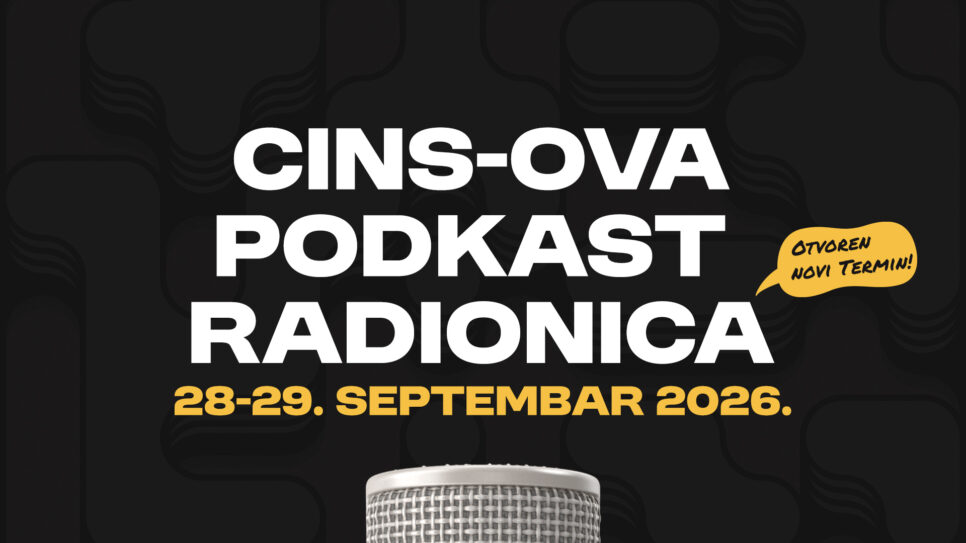 Centar za istraživačko novinarstvo Srbije (CINS) organizuje dvodnevni trening o narativnom podkastu u novom terminu, namenjen svima koji žele da nauče kako se osmišljava, snima, piše, uređuje i promoviše ovaj inovativni medijski format.